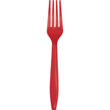 Premium Plastic Classic Red Forks, 24 Pack By Creative Converting