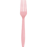 Premium Plastic Classic Pink Forks, 24 Pack By Creative Converting