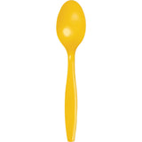 Premium Plastic School Bus Yellow Spoons, 24 Pack By Creative Converting