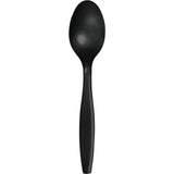 Premium Plastic Black Spoons, 24 Pack