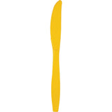 School Bus Yellow Premium Plastic Knives, 24 Count By Creative Converting