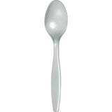 Premium Plastic Shimmering Silver Spoons, 24 Pack By Creative Converting