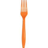 Premium Plastic Sunkissed Orange Forks, 24 Pack By Creative Converting