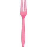 Premium Plastic Candy Pink Forks, 24 Pack By Creative Converting