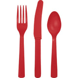 Classic Red Assorted Premium Plastic Cutlery, 24 Count