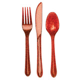 Premium Red Glitter Assorted Plastic Cutlery by Creative Converting