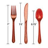 Premium Red Glitter Assorted Plastic Cutlery by Creative Converting