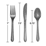 Premium Silver Glitter Assorted Plastic Cutlery by Creative Converting