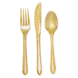 Premium Gold Glitter Assorted Plastic Cutlery By Creative Converting
