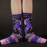 Evil Unicorn Adult Crew Socks One Size Fits Most By FootClothes