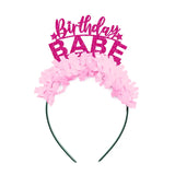 Birthday Babe Hot Pink Headband Crown By Festive Gal