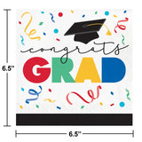 Grad Cap Toss Luncheon Napkins