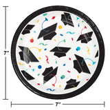 Grad Cap Toss 7" Luncheon Plates
