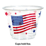 Patriotic Plastic 9 oz Tumblers