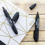 Double-Tip Black Permanent Marker 2 Pack By Bazic Products