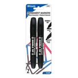 Double-Tip Black Permanent Marker 2 Pack By Bazic Products