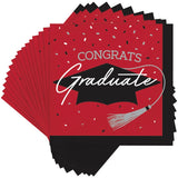 School Spirit Red Beverage Napkins