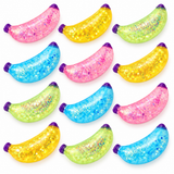 Glitter Banana Sugar Squish 5" – 12 Pack | Assorted Colors