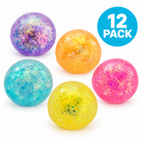 2.5-Inch Glitter Maltose Sugar Squish Balls – 12 Pack