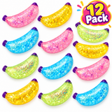 Glitter Banana Sugar Squish 5" – 12 Pack | Assorted Colors