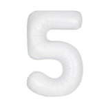 34" Matte White Number 5 Foil Balloon By Unique