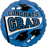 Congrats Grad – Blue 18" Foil Balloon