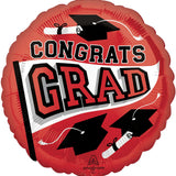 Congrats Grad – Red 18" Foil Balloon