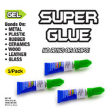 Super Glue, 3 Pack By Bazic Products