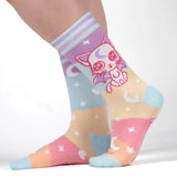 Mystic Kitty Adult Crew Socks One Size Fits Most By FootClothes