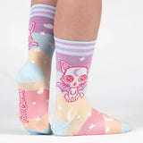 Mystic Kitty Adult Crew Socks One Size Fits Most By FootClothes
