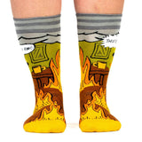 This is fine/Not Fine Adult Crew Socks One Size Fits Most By FootClothes
