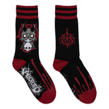 Death Kitty Adult Crew Socks One Size Fits Most By FootClothes