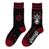 Death Kitty Adult Crew Socks One Size Fits Most By FootClothes