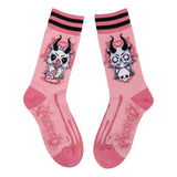 Bubblegum Death Kitty Adult Crew Socks One Size Fits Most