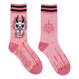 Bubblegum Death Kitty Adult Crew Socks One Size Fits Most