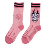 Bubblegum Death Kitty Adult Crew Socks One Size Fits Most