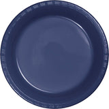 Navy Luncheon Premium Plastic Plates By Creative Converting