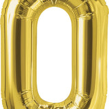 Gold 34 Inch Number 0 Foil Balloon