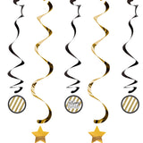 Black and Gold Dizzy Danglers