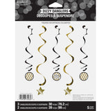 Black and Gold Dizzy Danglers