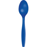 Premium Plastic Cobalt Blue Spoons, 24 Pack