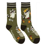 Trash Panda Pizza Adult Crew Socks One Size Fits Most By FootClothes