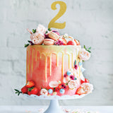Gold Number "2" Cake Topper