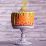 Gold Number "2" Cake Topper