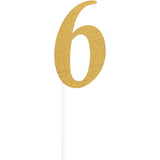 Gold Number "6" Cake Topper by Creative Converting