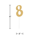 Gold Number "8" Cake Topper By Creative Converting