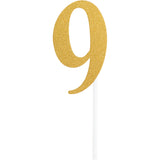 Gold Number "9" Cake Topper By Creative Converting