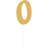 Gold Number "0" Cake Topper
