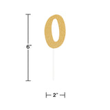 Gold Number "0" Cake Topper