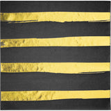 Black and Gold Stripped Foil Luncheon Napkins By Creative Converting